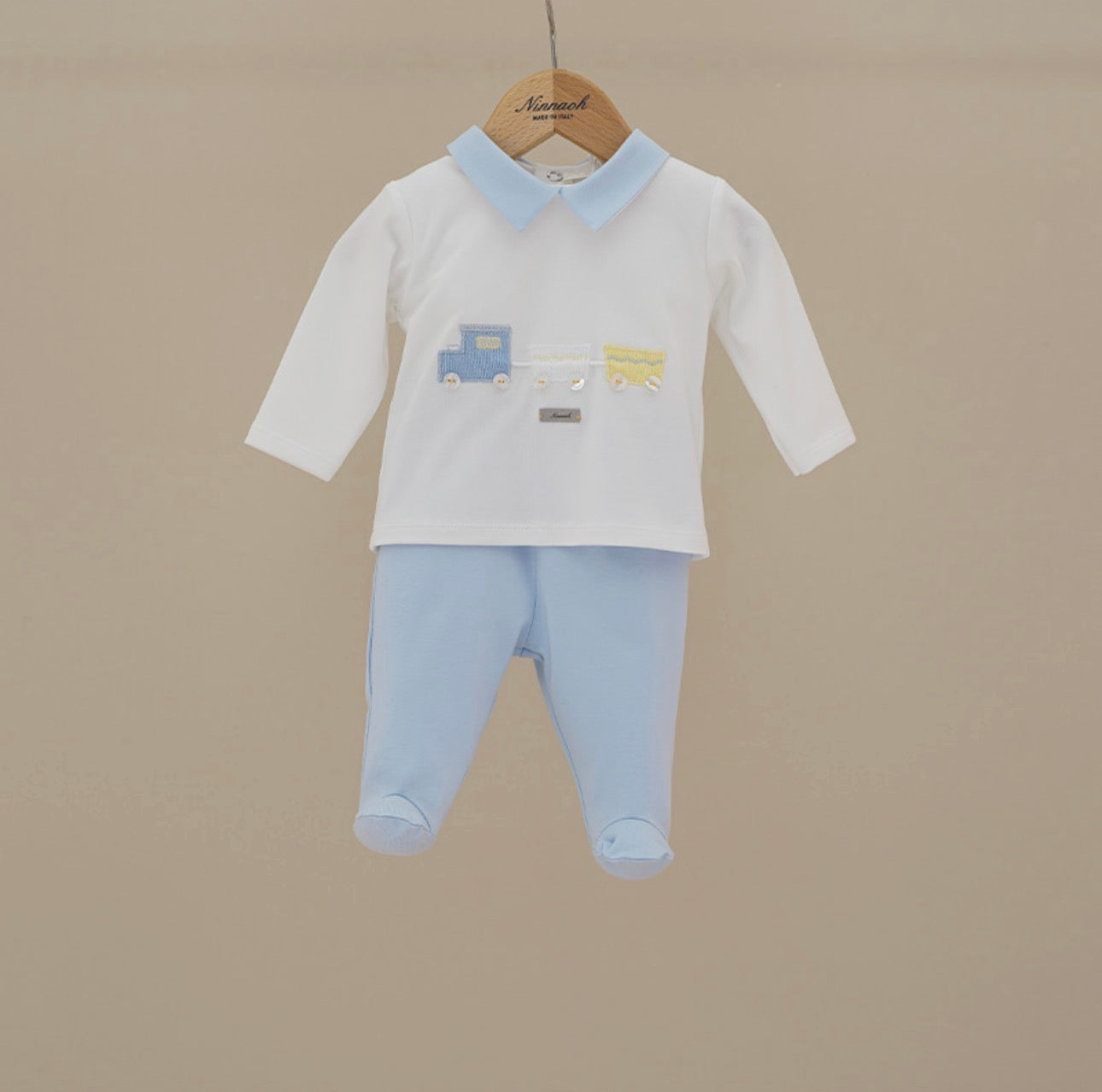 Baby Boy Blue Train Two-Piece Set