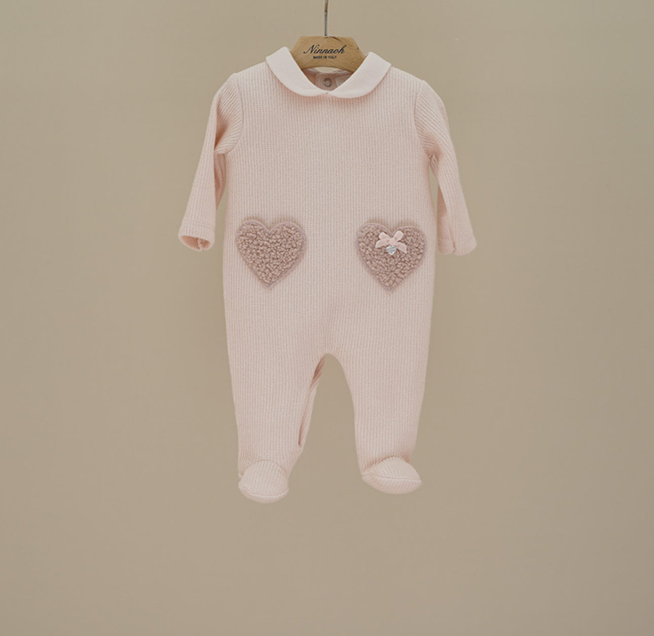 Ninnaoh Brushed Cotton Footie – Rita Collection (Pink)