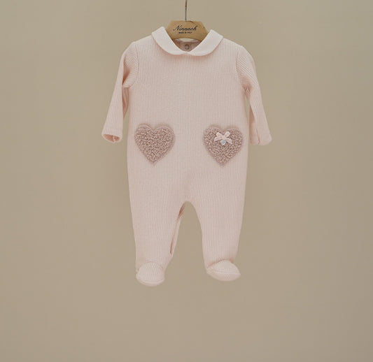 Ninnaoh Brushed Cotton Footie – Rita Collection (Pink)
