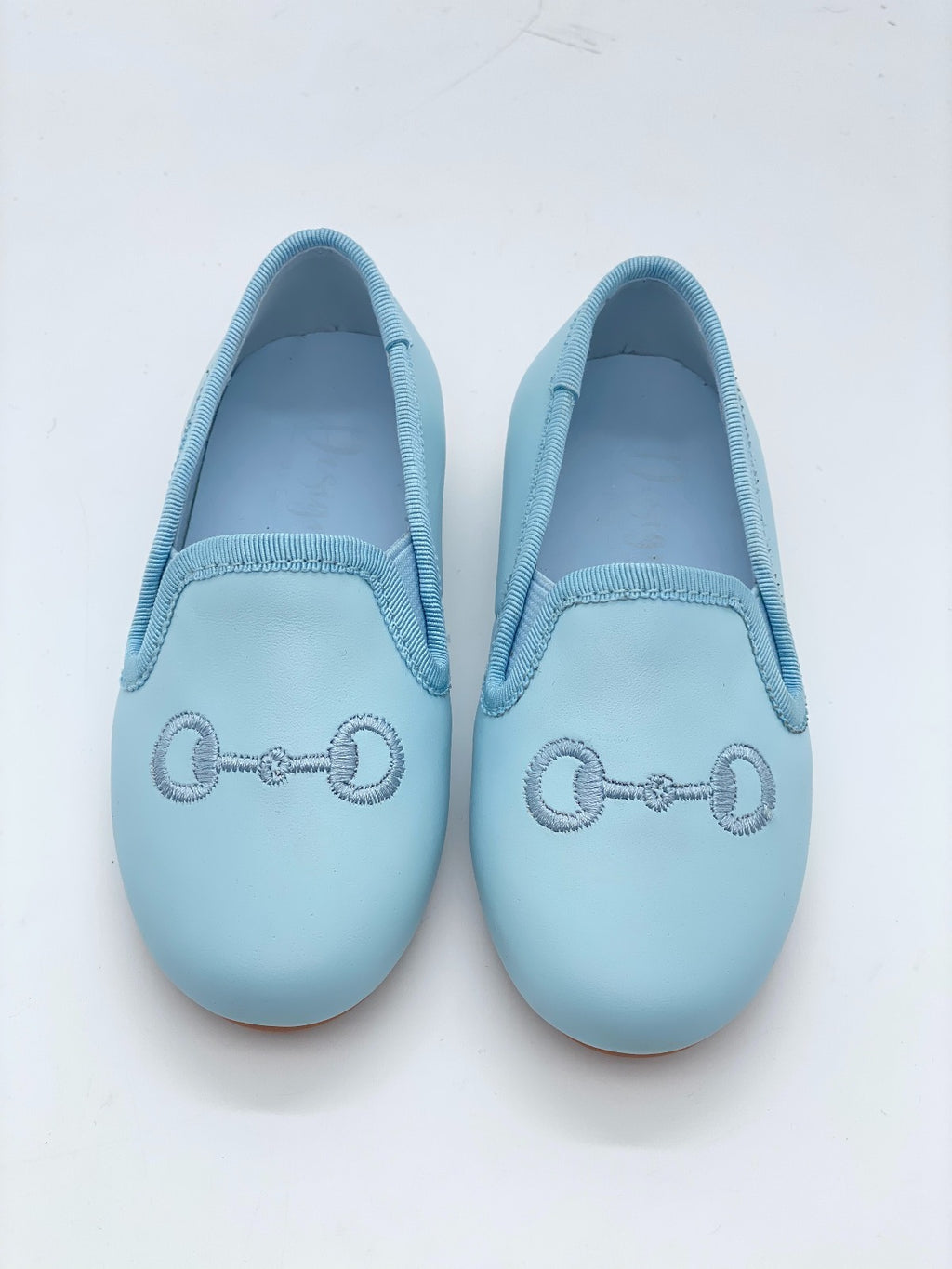 Italian Leather Smoking Loafer-Sky Blue
