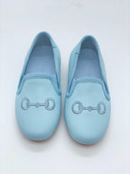 Italian Leather Smoking Loafer-Sky Blue