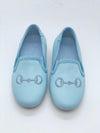 Italian Leather Smoking Loafer-Sky Blue
