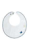 Little Royals Bib  - White & Navy