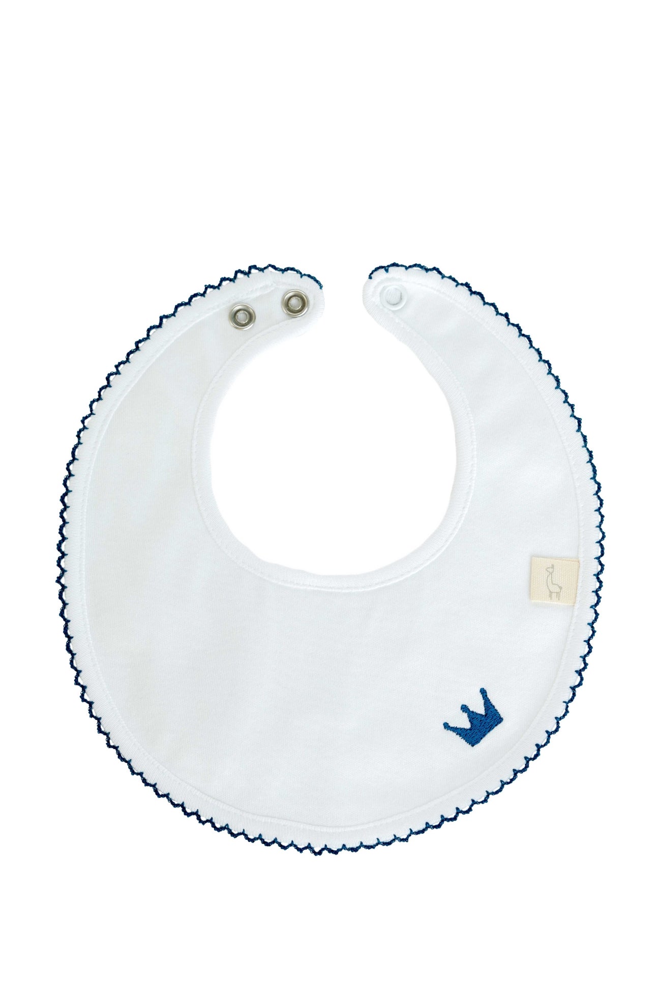 Little Royals Bib  - White & Navy
