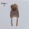 Rahigo Boys Camel & Navy Knit Hat with Pom`
