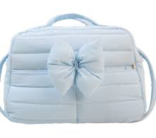 Baby Gi Bow Quilted Diaper Bag-Blue