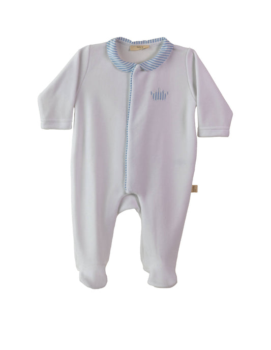 BABY GI BABY COTTON BABYGROW W/ BLUE CROWN