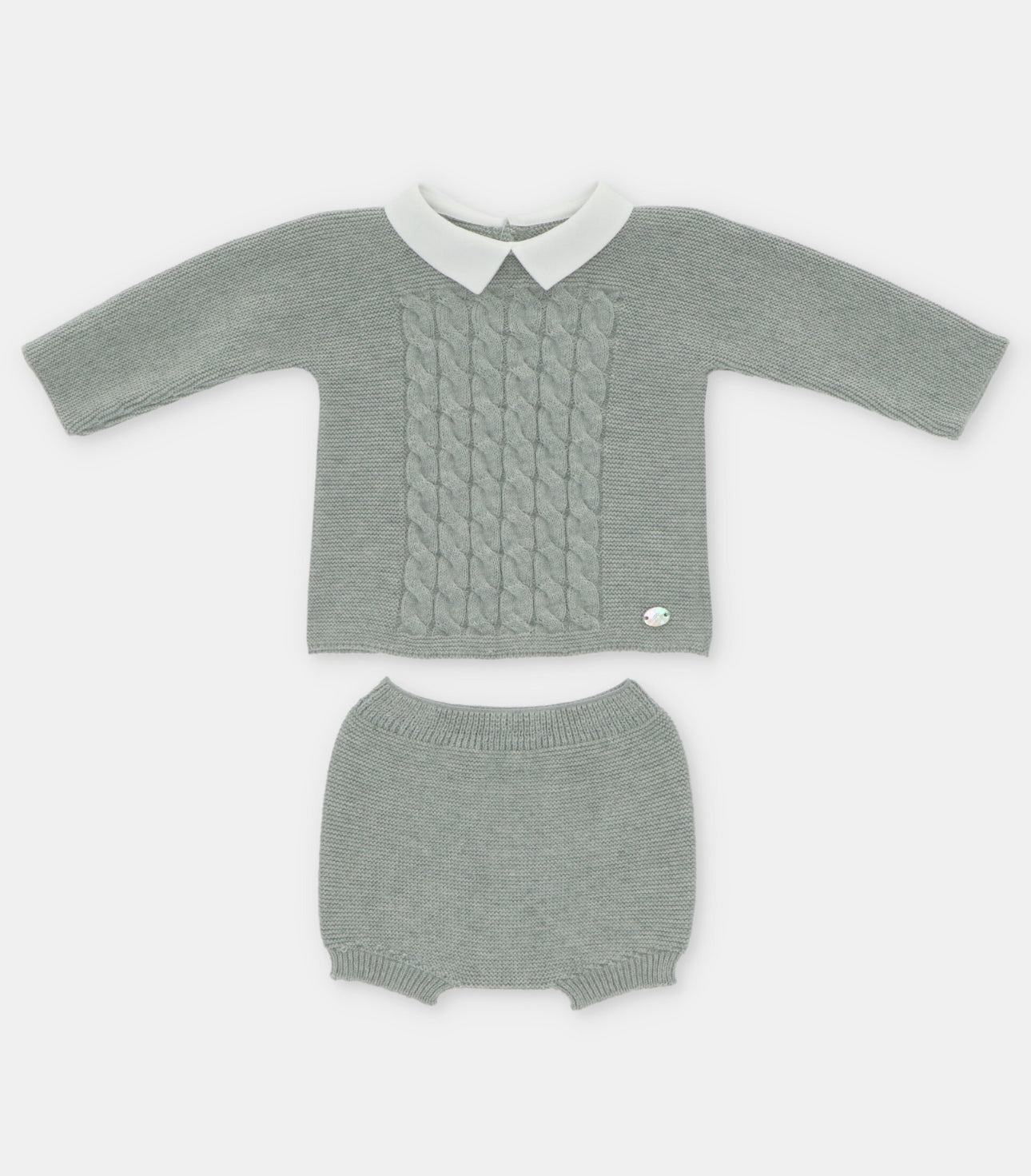 Sweater & Shorts knitwear Set Blue-Gray