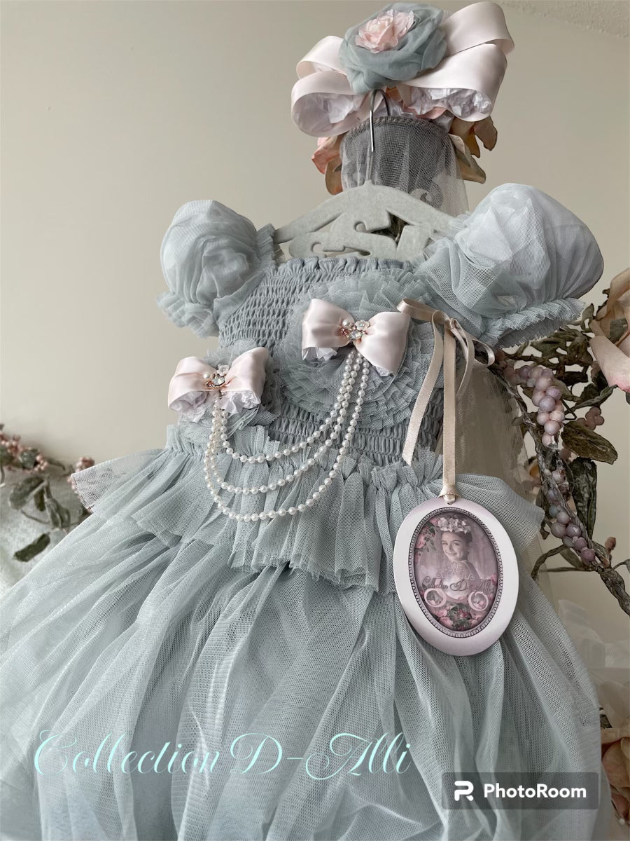 The Tiffany  Smocking Top & Balloon Pant -French Blue