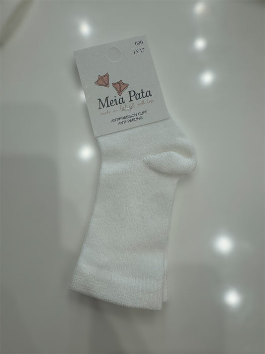 Meia Pata  Cotton Knee Sock -Pure White