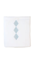 Preppy White & Blue Baby Blanket – Soft Velour Blend