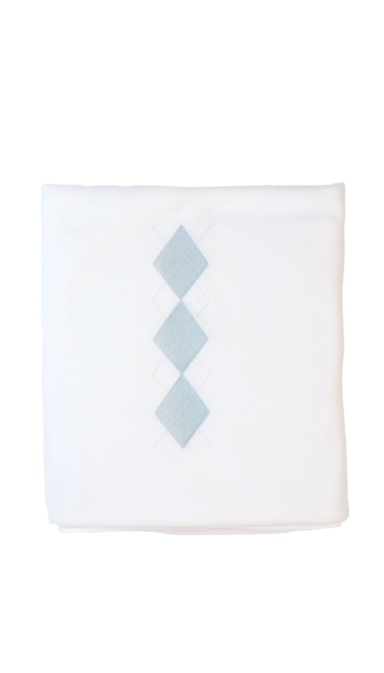 Preppy White & Blue Baby Blanket – Soft Velour Blend