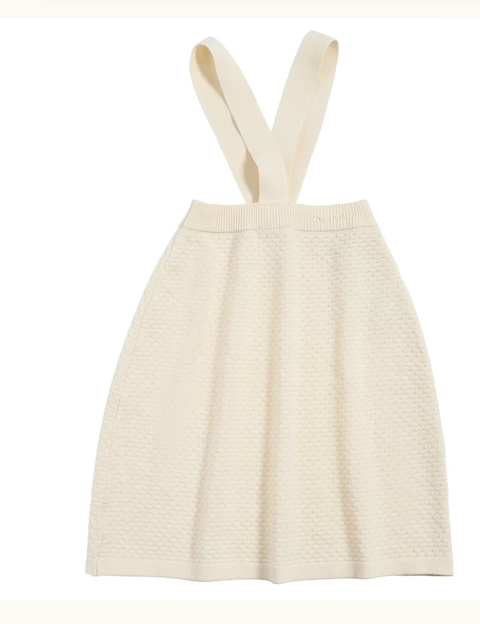 NUMU KNIT SKIRT WITH STRAPS-CREAM