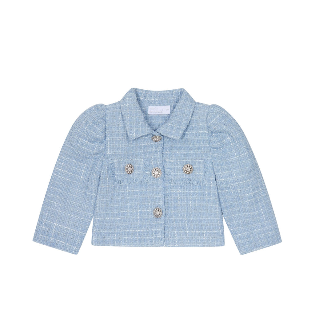 Powder Blue Tweed Jacket