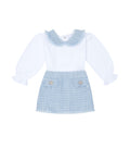 Powder Blue Tweed Skirt & Blouse Set