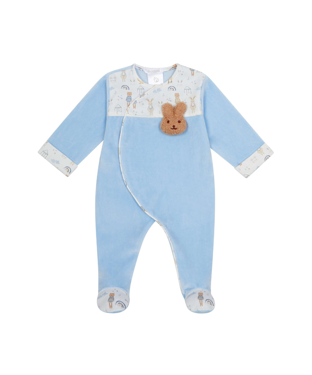Deolinda Blue Velour Bunny Romper – AW25/26 Collection