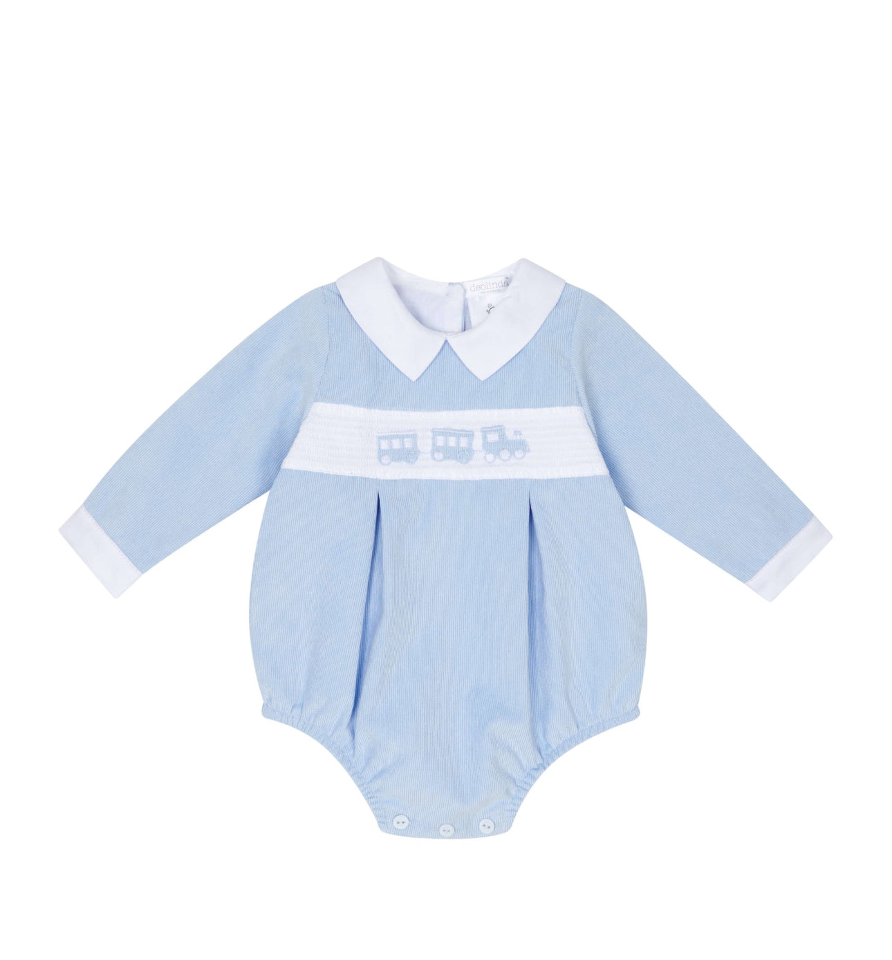 Deolinda Blue Train Smocked Romper – AW25/26 Collection