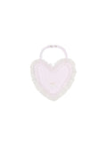 Heart Ruffle Baby Bib – Pink (0–6 Months)