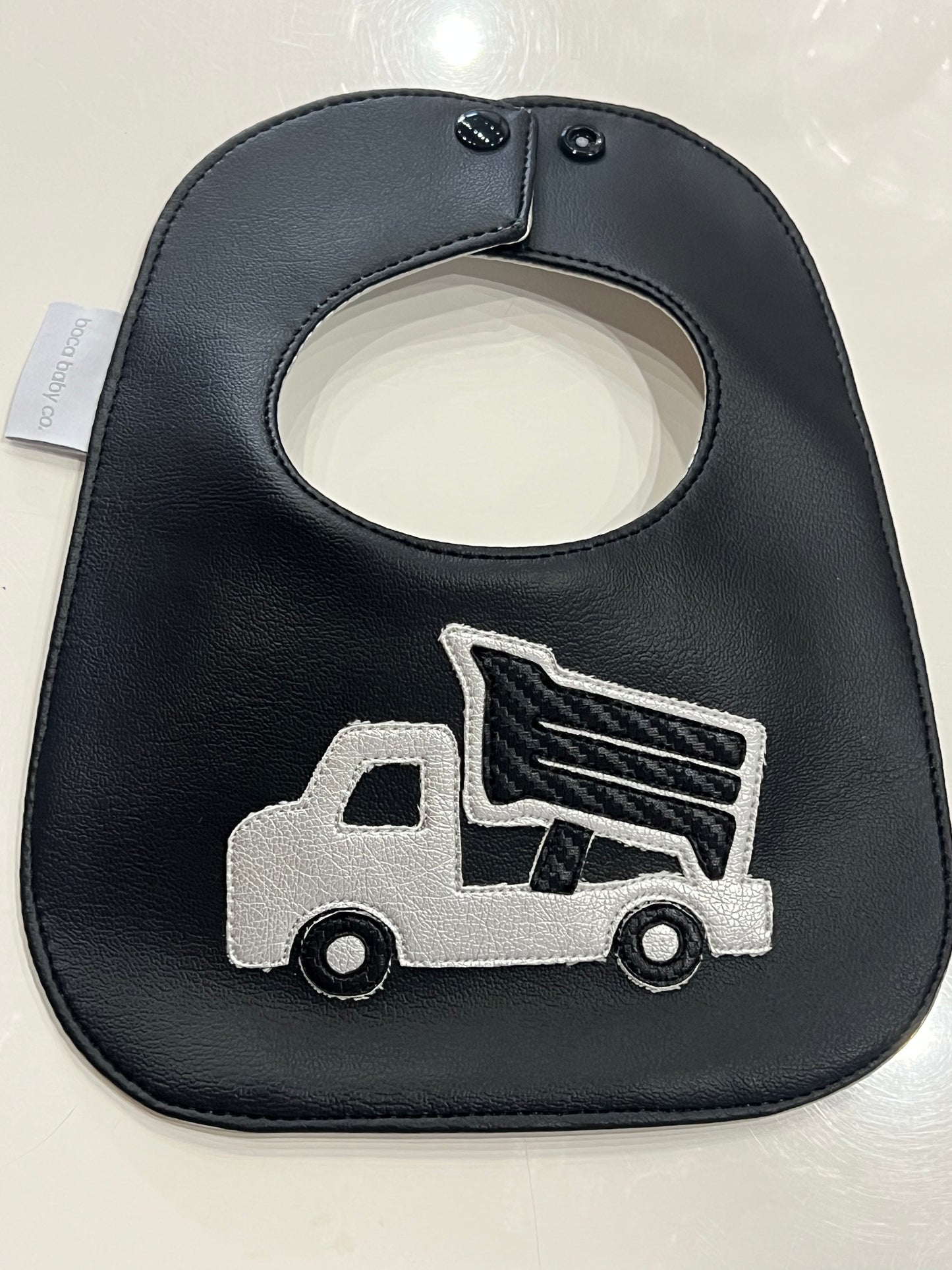 Reversible Vinyl  Baby Bibs (Dump Truck)-Regular Size