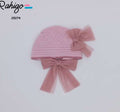 Rahigo Pink Knit Bow Bonnet