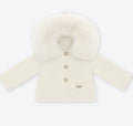 Jacket with Faux Fur Hood – Ivory