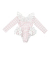 JAMAICA Girls Long Sleeve One-Piece Swimsuit-Pink
