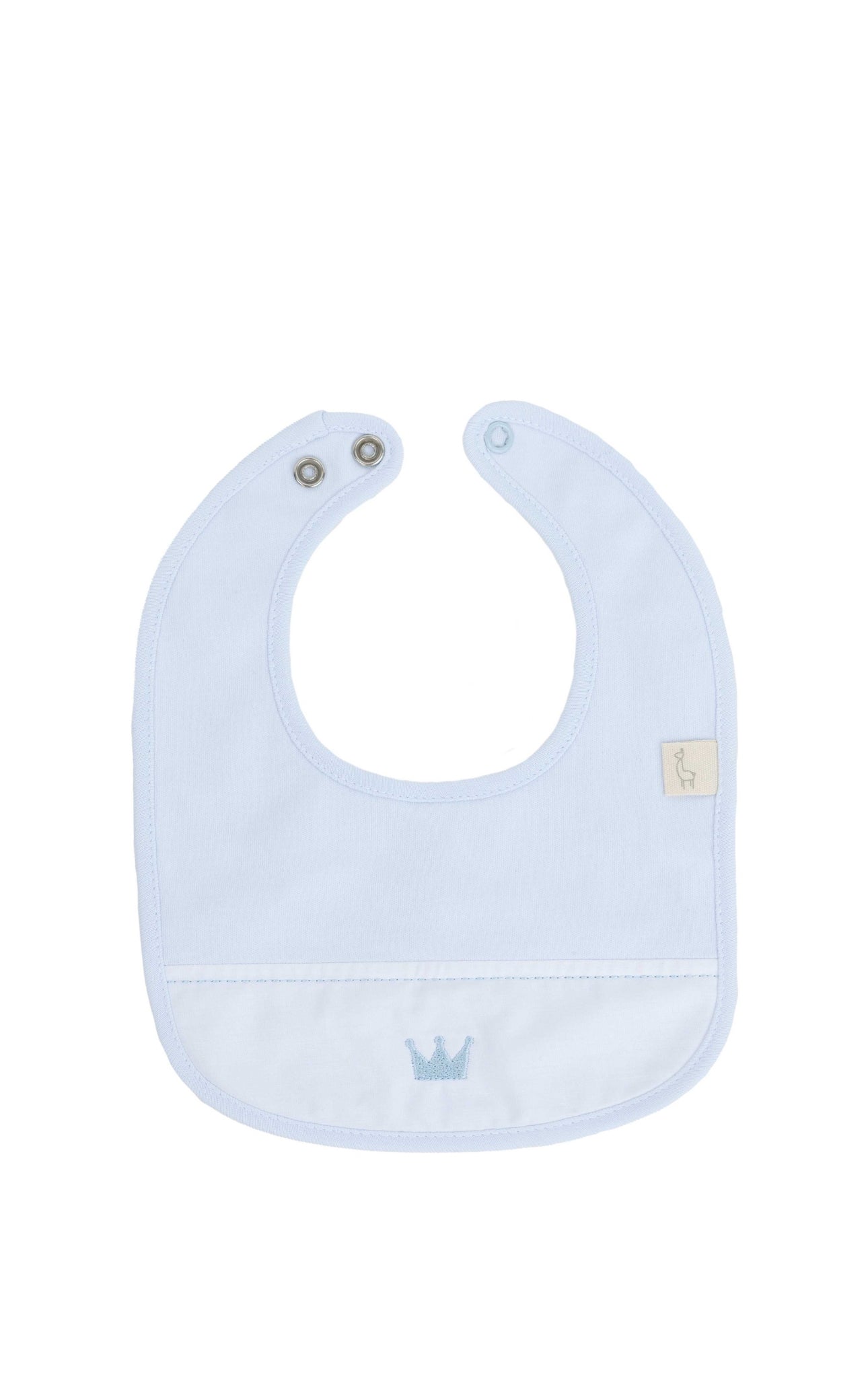 Little Royals Blue Cotton Bib -Baby blue