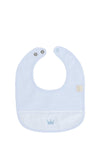 Little Royals Blue Cotton Bib -Baby blue