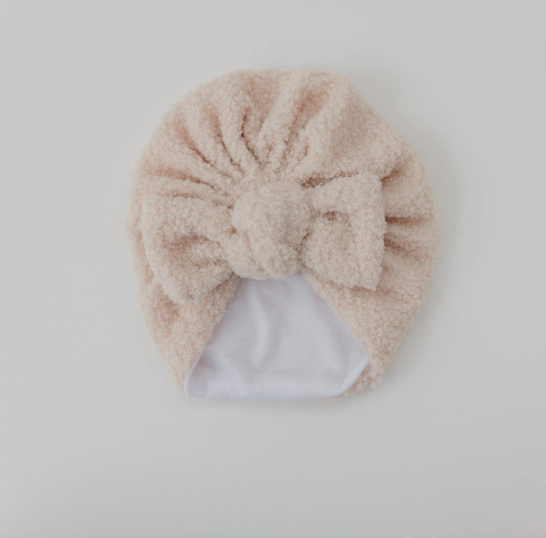 Teddy Sherpa Baby Bow Turban