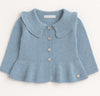 Martin Armando Sky Blue Knit Ruffled Cardigan