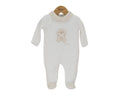 Velour Teddy Footie – Fabiana (Cream) | Luxe Newborn & Infant Sleepwear