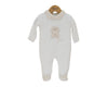 Velour Teddy Footie – Fabiana (Cream) | Luxe Newborn & Infant Sleepwear