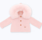 Jacket with Faux Fur Hood – Powder Pink