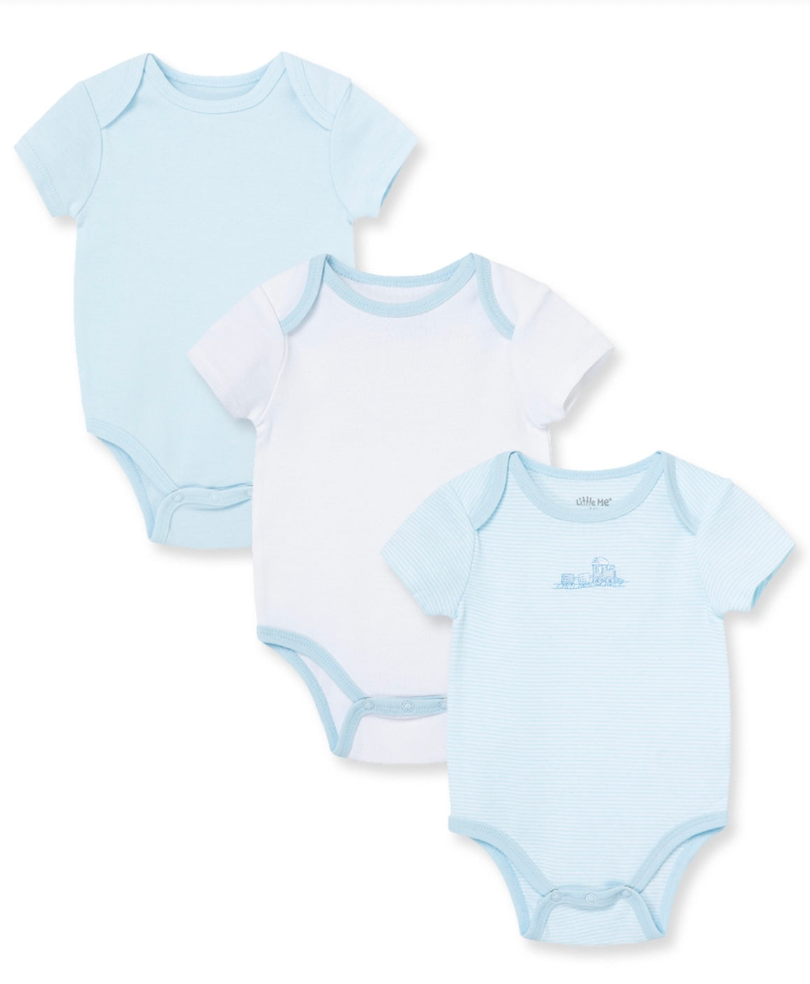 🚂 Heaven Sent 3-Pack Bodysuits – Blue