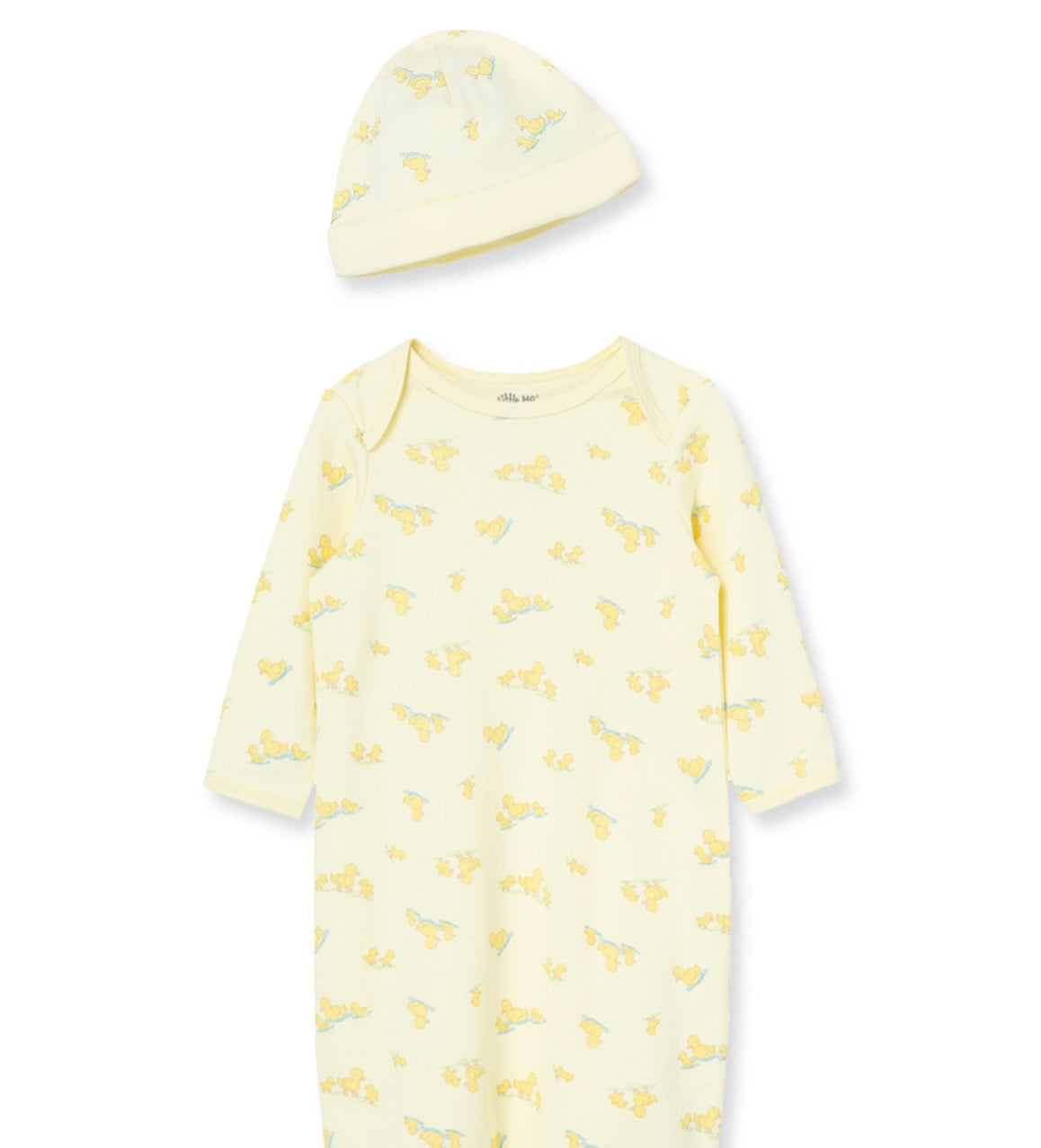 Little Me Yellow Ducky Gown & Cap Set