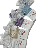 Meia Pata Sheer & Lace Bow  Knee Sock