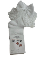 Meia Pata Sheer & Lace Bow  Knee Sock
