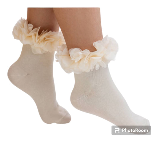 Meia Pata  Flower Socks-Pearl