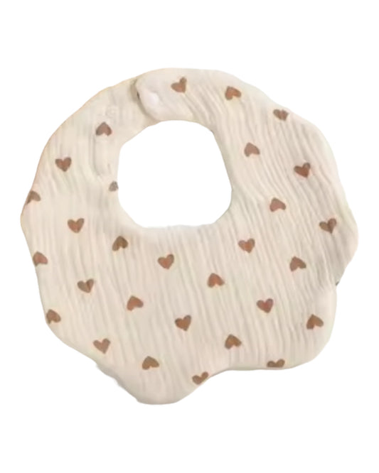 Hearts  muslin feeding Bib