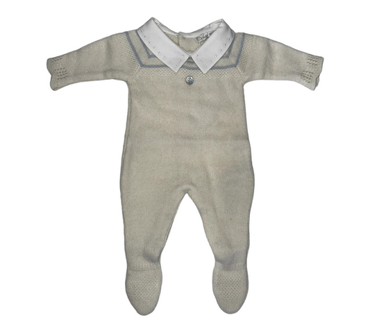 Dr.Kid Knitted Footied Onepiece -Ecru