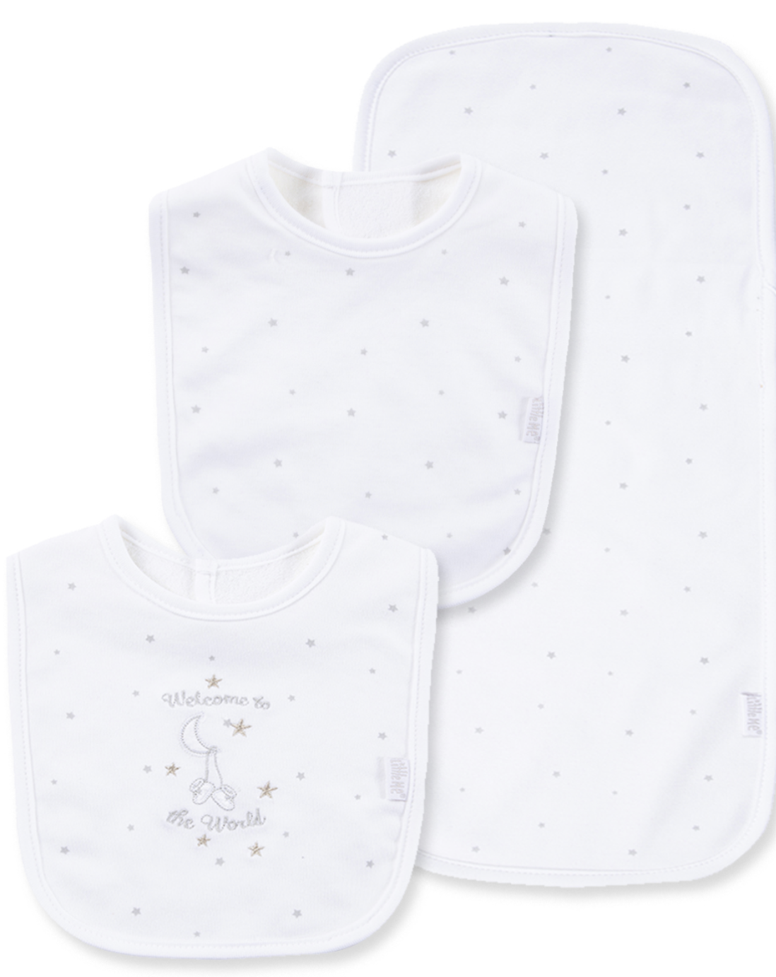 🍼 Little Me “Welcome to the World” Bib & Burp Set