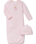 Pink Teddy Welcome Gown& Hat Set