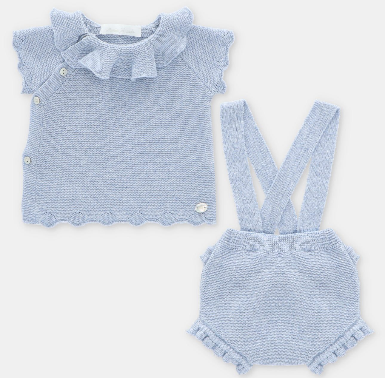 baby girl outfit, baby suspender set, baby blue outfit, knit baby clothes, boutique baby clothing, toddler spring outfit, baby ruffle top, unisex baby outfit, baby birthday outfit