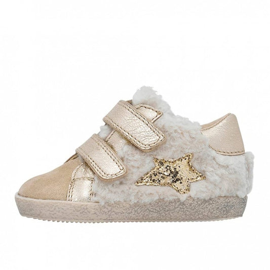 Leather and wool sneakers - Platinum-Beige