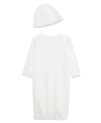 Sweet Baby Gender Neutral White Gown & Cap Set