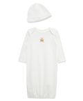 Sweet Baby Gender Neutral White Gown & Cap Set