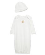 Sweet Baby Gender Neutral White Gown & Cap Set