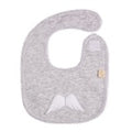 Heavenly Softness: Baby Gi Interlock Cotton Bibs with Angel Wing Detailing-Gray