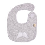 Heavenly Softness: Baby Gi Interlock Cotton Bibs with Angel Wing Detailing-Gray