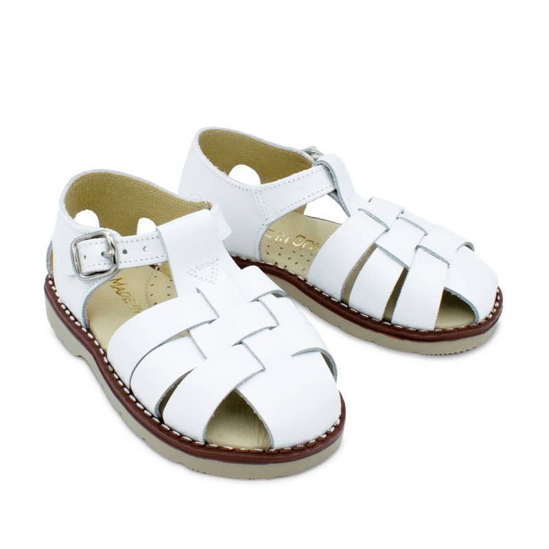 White leather boys sandle
